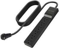 Bộ chống sét lan truyền Belkin - 6 ổ cắm - Dây kéo dài 1,8M/6ft - Phích cắm AC xoay 360 độ - Dải nguồn cho phòng hội nghị, máy tính để bàn, v.v. (600 Joules)