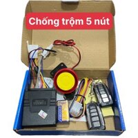 Bộ Chống Trộm 5 Nút Sẵn 2 Remote Điều Khiển Gắn Được Cho Các Dòng Xe Máy