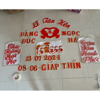 bộ chữ xốp nhưng nhũ trang trí đám cưới tặng kèm keo dán