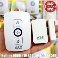 Bộ chuông báo khách báo động mở cửa không dây ATA AT-332CT (chuông báo khách hoặc còi hú báo động)(khi mở cửa cảm biến báo không dây về chuông 20-50mét xuyên tường)(cảm biến cửa dùng pin, chuông cắm điện)