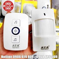 Bộ chuông báo khách báo trộm không dây ATA AT-338 (chuông nhạc báo khách, còi hú báo động)(cảm ứng người phát hiện báo về chuông 20-50m xuyên tường)(mắt quét dùng pin, chuông cắm điện)