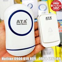 Bộ chuông cổng không dây đa năng ATA AT-988 (1 bộ gồm 1 chuông + 1 nút bấm)(nút nhấn dùng pin, chuông cắm điện)(kết nối không dây 20-30mét xuyên tường)(4 mức âm lượng, 32 kiểu chuông)(chuông vang xa)(nút nhấn chống nước)