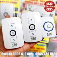Bộ chuông cửa 1 nút nhấn 2 chuông cao cấp không dây ATA AT-916A (Bộ gồm 1 nút bấm + 2 chuông)(cao cấp, khoảng cách xa 20-50m xuyên tường)(tích hợp thêm chuông, nút rời)(40 kiểu chuông, 3 kiểu còi hú báo động, 4 mức âm lượng)(nút dùng pin chống nước, chuông cắm điện)