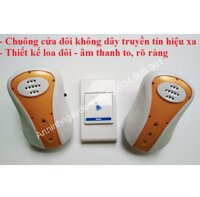 Bộ chuông cửa không dây 2 chuông loa và 1 nút bấm