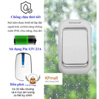 Bộ chuông cửa không dây kín nước 1 nút nhấn 2 vị trí chuông kawasan DB669-B8A