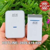 Bộ chuông cửa không dây nút nhấn không dùng pin ATA AT-915 (1 bộ gồm 1 chuông + 1 nút bấm)(nút nhấn không cần pin(điện), chuông cắm điện)(kết nối không dây 20-50mét xuyên tường)(4 mức âm lượng, 50 kiểu chuông)(tích hợp thêm chuông, nút rời được)(nút nhấn chống nước)