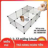 Bộ Chuồng quây chó mèo sóc thỏ 11 lưới + 1cửa+ Chốt Chuồng sắt sơn tĩnh điện -Chuồng quây chó mèo GV
