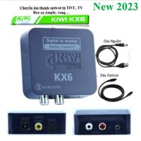 Bộ chuyển âm thanh Kiwi KX6 Chuyển âm thanh Optical từ TIVI sang Av R/L loa , amply bộ đủ cáp quang học và nguồn