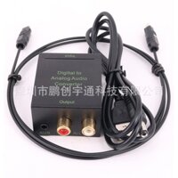 Bộ chuyển âm thanh TV 4K quang optical sang audio AV ra amply+Cáp optical độ dài 1m+ cable nguồn usb