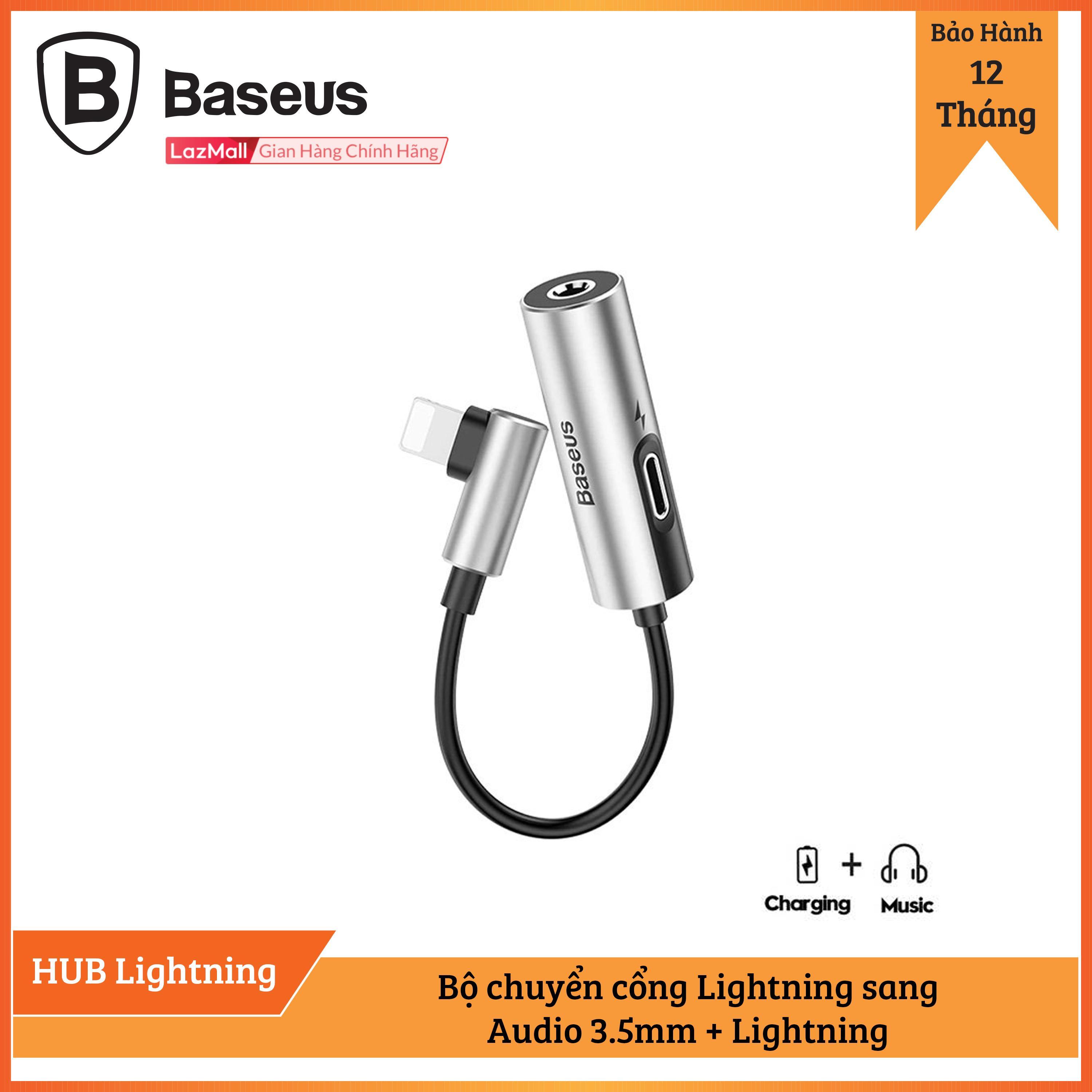 Bộ chuyển cổng Lightning sang Audio 3.5mm + Lightning Baseus L42