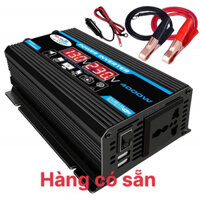 bộ chuyển đổi 4000W，Bộ đổi điện 12v sang 220v，đổi bình ác 220v , Cổng USB Kép Cho Xe Hơi