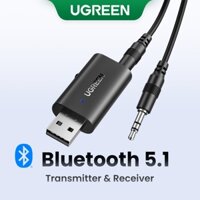 Bộ chuyển đổi âm thanh Ugreen bluetooth 5.1 thiết kế 2 trong 1 cho loa xe hơi / loa nghe nhạc kèm cáp