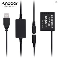 Bộ chuyển đổi Andoer CP-W126 Bộ nguồn USB Bộ ghép nối DC Pin giả Thay thế pin NP-W126 với Bộ chuyển đổi USB DC Cáp nguồn Đầu vào USB đơn Tương thích với Fujifilm X-T2 Came-226