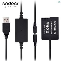 Bộ chuyển đổi Andoer DMW-DCC8 Bộ nguồn USB Bộ ghép nối DC Pin giả Thay thế pin DMW-BLC12 bằng bộ chuyển đổi USB Cáp nguồn Đầu vào USB đơn Tương thích MallcenTOP1