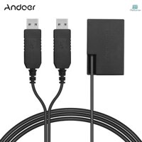 Bộ chuyển đổi Andoer Dual USB Power Adpater DC Coupler Thay thế DR-E17 Bộ pin giả thay thế cho máy ảnh Canon 77D 200D 750D 760D 800D MallcenTOP1