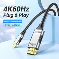 Bộ chuyển đổi cáp USB C sang HDMI 4K 60Hz Cáp USB Type C sang HDMI Thunderbolt 3 Tương thích với MacBook pro IPad pro Laptop