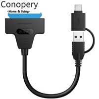 Bộ chuyển đổi CONOPERY Type-C, Cáp SATA sang USB 3.0 / 2.0 6 Gbps 22 Pin SATA III, Cáp chuyển đổi chuyên nghiệp 2,5 inch SSD 2 trong 1 di động Ổ cứng