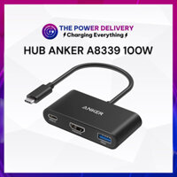 Bộ chuyển đổi đa năng ANKER A8339 PowerExpand 3-in-1 USB-C HUB PD 100W, HDMI 4K (30Hz), USB-A 3.0 5Gbps