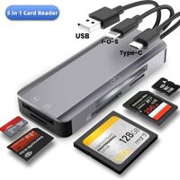 Bộ chuyển đổi đầu đọc thẻ Flash nhỏ gọn 5 trong 1 Type-C / USB / Lighing sang MS CF Mark 2 SD TF cho thẻ nhớ Memory Stick Pro Duo M2 Bộ chuyển đổi tốc độ cao