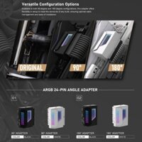 Bộ chuyển đổi đầu nối nguồn bo mạch chủ XU PC 24Pin 180° Bộ chuyển đổi nguồn với bộ chuyển đổi tương thích rộng đồng bộ hóa ARGB