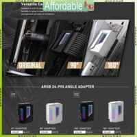 Bộ chuyển đổi đầu nối nguồn bo mạch chủ PC AH 24Pin 180° Bộ chuyển đổi nguồn với bộ chuyển đổi tương thích rộng đồng bộ hóa ARGB