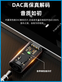 Bộ chuyển đổi đầu tròn Typec sang 3,5mm Thích hợp cho điện thoại di động iPhone15 Tai nghe giải mã kỹ thuật số DAC trong suốt Nghe bài hát Gọi trực tiếp U Shield Bộ chuyển đổi trò chơi Cáp âm thanh hifi
