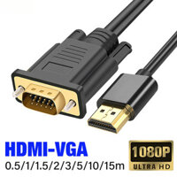 Bộ chuyển đổi đầu vào HDMI sang đầu ra VGA, cáp chuyển đổi đầu cắm mạ vàng 1080P cho PC, laptop, PS4, PS5, Xbox, Switch, TV Box, dây video dài