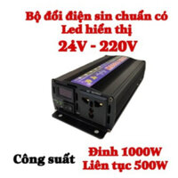 Bộ chuyển đổi điện năng INVIETTER sin chuẩn 1000W 24V sang 220V có Led hiển thị - ZX 24V-1000W