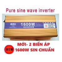 Bộ chuyển đổi điện sin chuẩn 1600w 12v lên 220v Biến tần sóng sin chuẩn - Kich 1600W có Tẩu thuốc