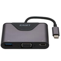 Bộ chuyển đổi EAGET Muli Chức năng Type-C sang C  VGA  USB 3.0 Male To Female