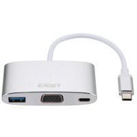 Bộ chuyển đổi EAGET Muli Chức năng Type-C sang C  VGA  USB 3.0