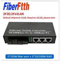 Bộ Chuyển Đổi Ethernet 2F3E 2FO 3LAN Media switch 2 Cổng SC 20KM 2 UTP RJ45 Dài 10 / 100M