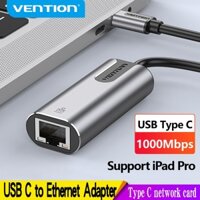 Bộ chuyển đổi Ethernet Vention USB Type C sang RJ45 Lan Adapter cho MacBook Pro Samsung Galaxy S9 Type C Card mạng USB Ethernet