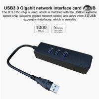 Bộ chuyển đổi Ethernet ZenQuilt-Gigabit Đa cổng 3 USB 1000M Cắm và Chạy USB3.0 sang RJ45 Laptop LAN Network Hub Adapter cho Windows cho MAC OS X cho Linux