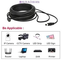 Bộ chuyển đổi giắc cắm dây nối dài 2 chiếc ZHIXAOWAN, Cáp nối dài nguồn cắm ngoài 10M, Đen bền DC12V 5.5mm * 2.1mm Đầu nối cáp nguồn Đèn LED