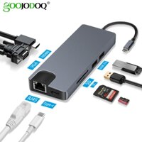 Bộ Chuyển Đổi GOOJODOQ đầu Usb Type C Sang Hdmi Vga Gigabit Ethernet Lan Rj45 Cho laptop táo Pro 2018