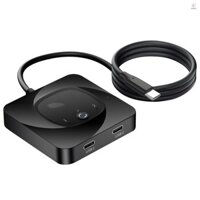 Bộ chuyển đổi hai chiều USB-C Bộ chuyển đổi USB C 2 máy tính USB C KVM Switch 8K @ 60Hz Hỗ trợ truyền dữ liệu HDR 10Gbps PD 100W Sạc 2 cáp USB-C Bao gồm kết nối điện thoại máy tính bảng