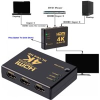 Bộ chuyển đổi HDMI 03 cổng vào 01 cổng ra Tivi độ phân giải 4K, 2K, HD 1080, HD 720 - Kèm điều khiển từ xa