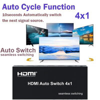 Bộ chuyển đổi HDMI 1080P 4x1 Bộ chuyển đổi Video tự động 4 trong 1 với màn hình hiển thị chu kỳ chuyển mạch liền mạch