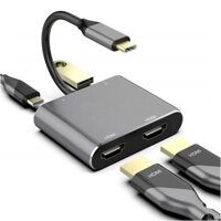 Bộ Chuyển Đổi Hub 2 4 6 trong 1 Type C Sang HDMI*2 VGA LAN USB 3.0 PD Type-C 2 4 6 in 1 hỗ trợ 4K thunderbolt 3 PKCN