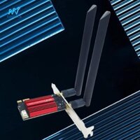 Bộ chuyển đổi không dây PCIe PC cho máy tính để bàn Bộ điều hợp mạng máy tính, Hỗ trợ 1200Mbps Ăng-ten kép 8dBi cho Win7 Win11