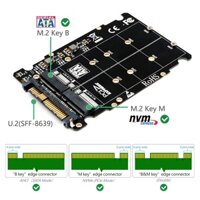 Bộ chuyển đổi m.2 ssd sang u.2 2in1 m.2 nvme và sata-bus ngff ssd sang pci-e u.2 sff-8639 bộ chuyển đổi pcie m2 cho máy tính để bàn