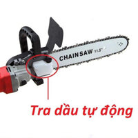 Bộ chuyển đổi máy mài máy cắt cầm tay thành máy cưa xích đa năng - Loại mới có bình dầu gắn liền rất tiện
