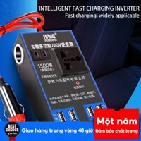 Bộ Chuyển Đổi Nguồn Điện 1500W 12V 24V Sang 220V Sạc Điện Thoại Cho Xe Hơi