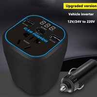 Bộ Chuyển Đổi Nguồn Điện Từ 12V 24V Sang 220V QC3.0 + PD USB Đa Năng Cho Xe Hơi