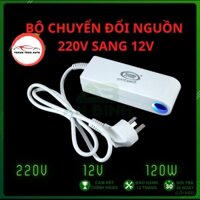 Bộ Chuyển Đổi Nguồn Từ 220V Sang 12V – Cục Đổi Nguồn 12V Bơm Xe Ô Tô, Máy Hút Bụi Có Đèn Led Báo Hiệu