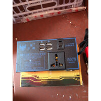 Bộ Chuyển Đổi Nguồn Xe Hơi 1500W Bộ Chuyển Đổi  USB 4 Cổng DC 12V/24V Sang 220V Bền Bỉ Cho Xe Hơi