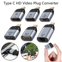 Bộ chuyển đổi phích cắm Video HD USB Type C Bộ chuyển đổi tương thích HDMI USB-C sang USB3.1 / DP / VGA / Mini DP / RJ45 4K / 8K 60Hz Chuyển Vedio