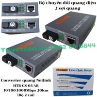 Bộ chuyển đổi quang điện 2 sợi quang Converter quang Netlink HTB-GS-03/AB 10/100/1000Mbps 20Km