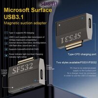 Bộ chuyển đổi sạc nhanh từ tính SDHI 45W PD cho Microsoft Surface Pro X 8 7 6 5 4 3 Go Book Bộ sạc USB HUB phích cắm nguồn (vn)